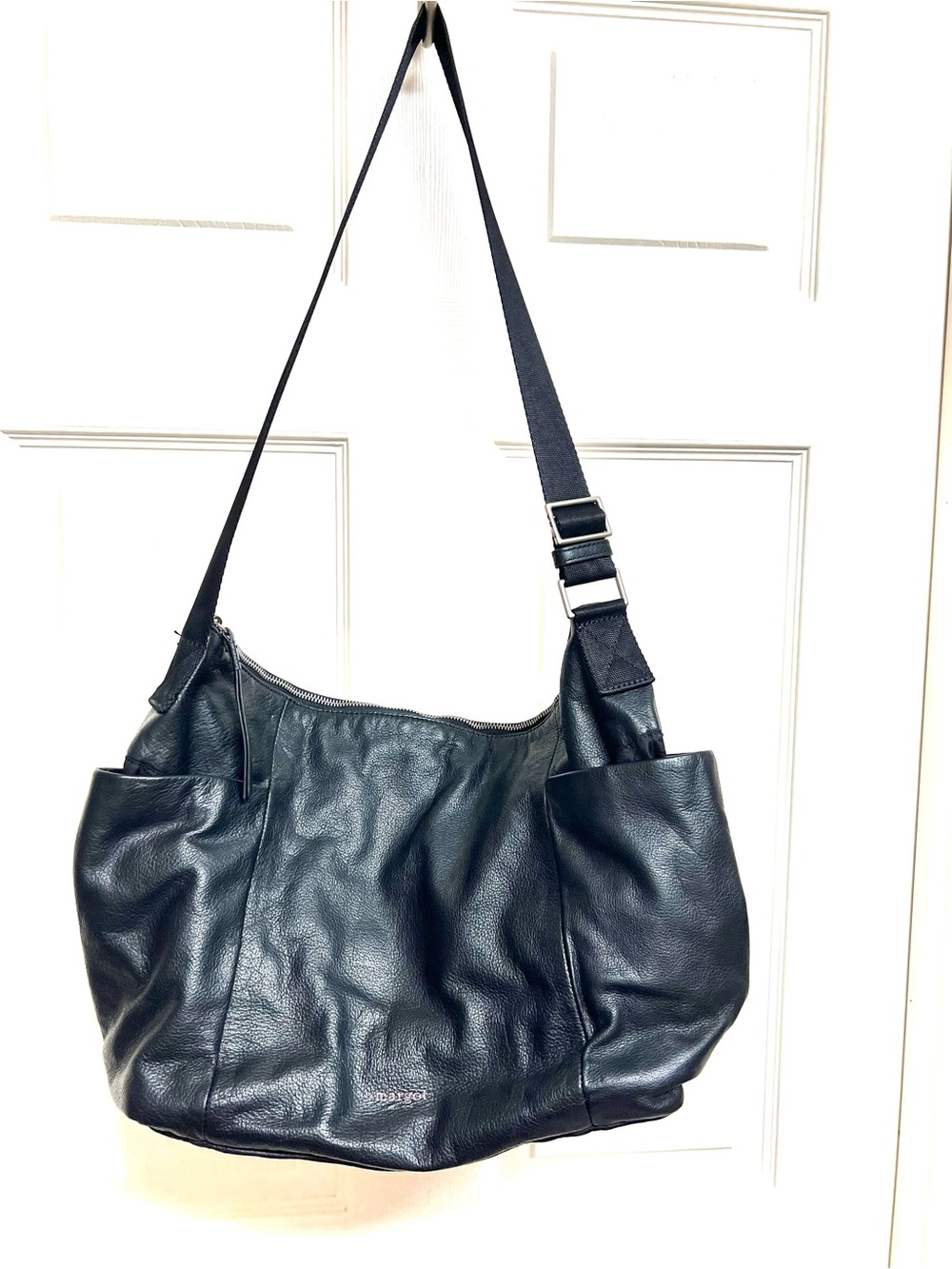 Margot Large Black Soft Leather Shoulder Bag